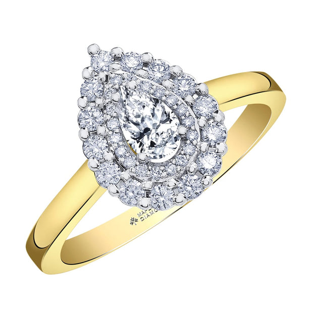 Eternal Flames Pear Canadian Diamond Engagement Ring