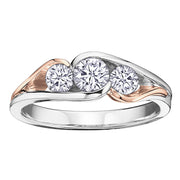 Canadian Three-Stone Bypass Round Diamond Ring