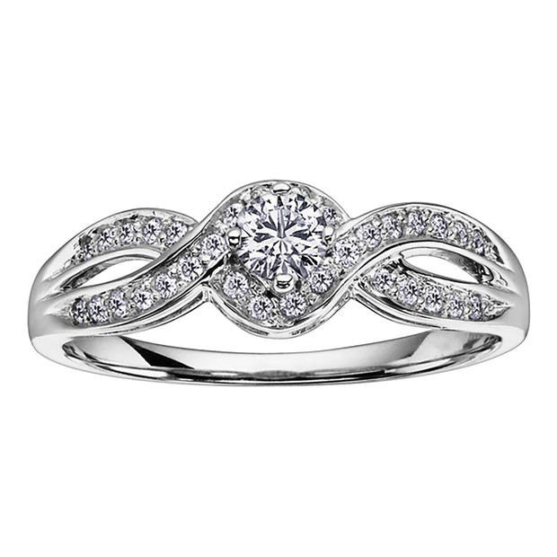 Round Canadian Diamond Twist Ring