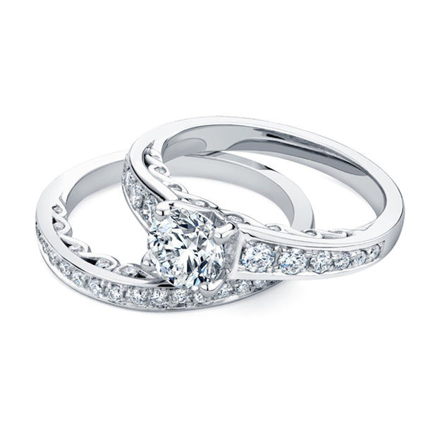 Round Canadian Diamond Tides of Love Engagement Ring