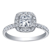 Bague de fiançailles d'heritage en diamant taille princesse