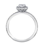 Bague de fiançailles d'heritage en diamant taille princesse