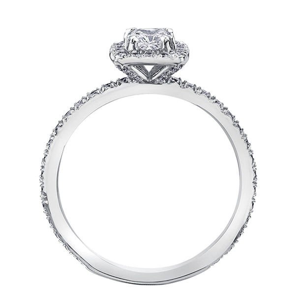 Bague de fiançailles d'heritage en diamant taille princesse