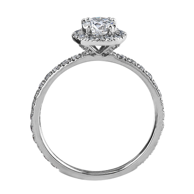 Round Canadian Diamond Engagement Ring with Halo