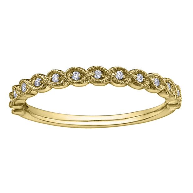 Half Eternity Diamond Band with Milgrain Detail