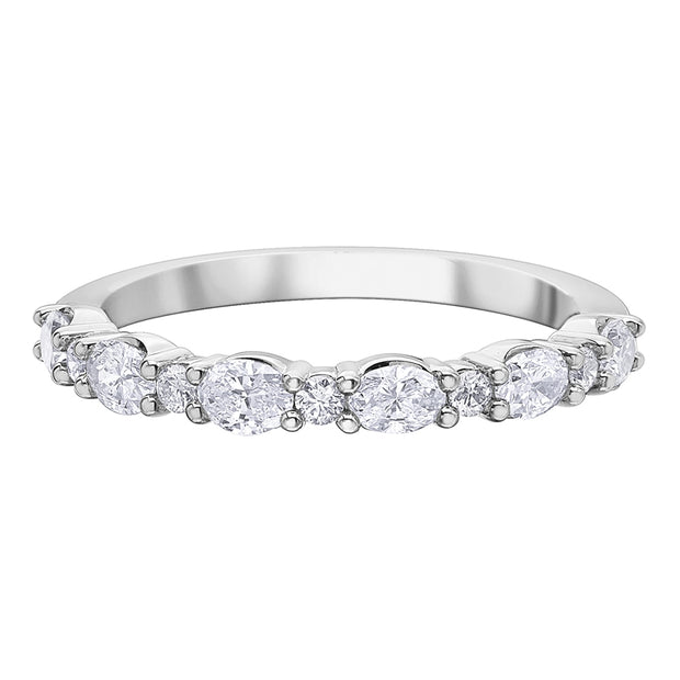 East-West Oval and Round Diamond Band