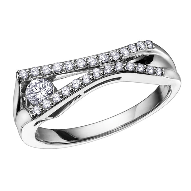 Tension-Set Canadian Diamond Right-Hand Ring