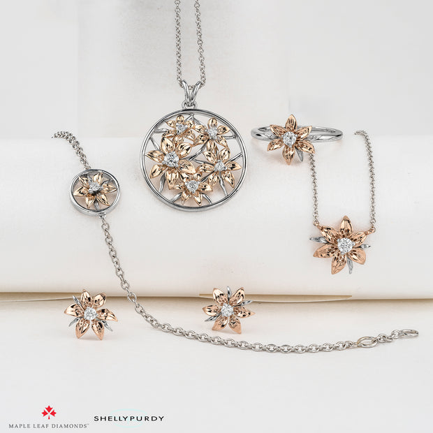 Saskatchewan Western Red Lily Diamond Necklace