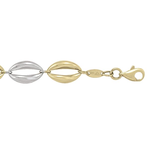 Collier creux fantaisie en or bicolore