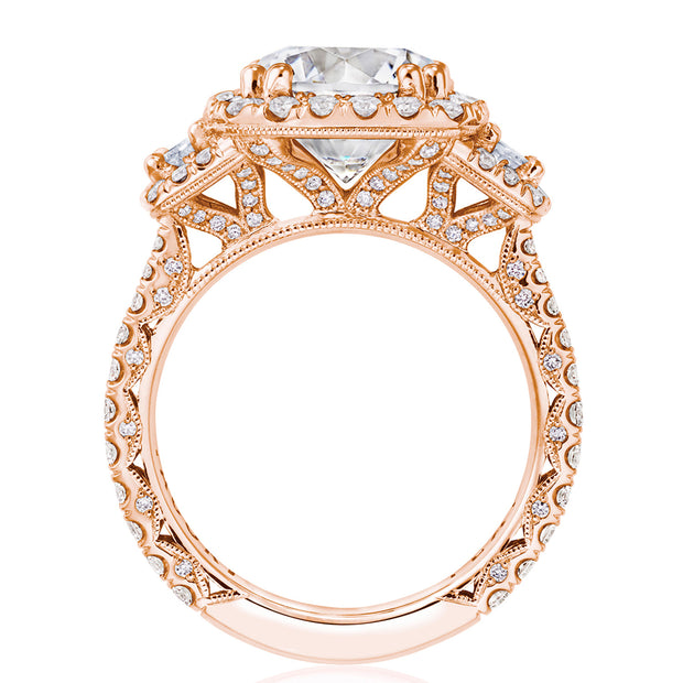 Round 3-Stone Engagement Ring