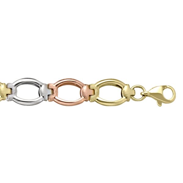 Tri-Colour Gold Fancy Link Bracelet