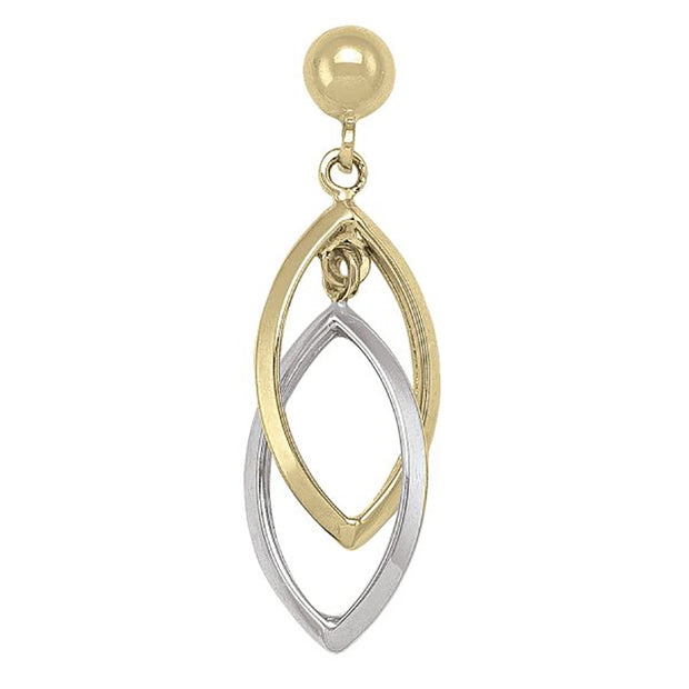 Two-Tone Gold Fancy Drop Earrings