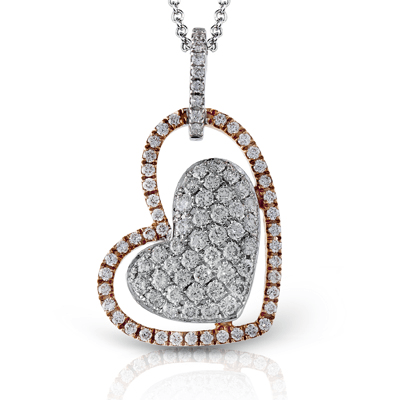 Heart Pendant in 18k Gold with Diamonds