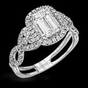 Engagement Ring in 18k Gold with Diamonds