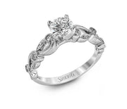 Simon G Round Cut Diamond Trellis Engagement Ring