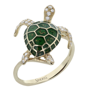 Color Ring in 14k Gold with Diamonds
