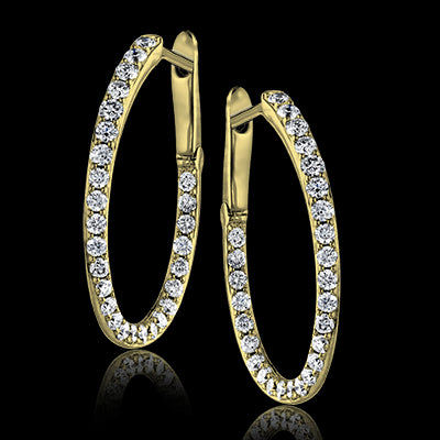 ZE177 Hoop Earring in 14k Gold with Diamonds