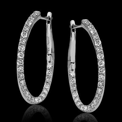 ZE200 Hoop Earring in 14k Gold with Diamonds