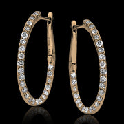 ZE200 Hoop Earring in 14k Gold with Diamonds