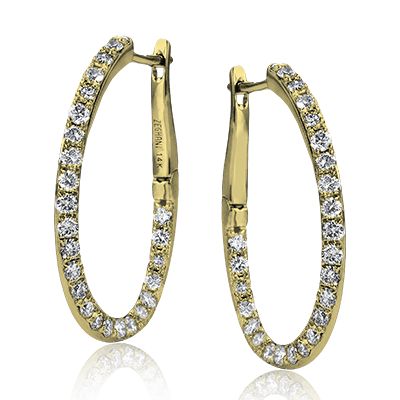 ZE200 Hoop Earring in 14k Gold with Diamonds