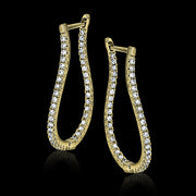 ZE207 Hoop Earring in 14k Gold with Diamonds