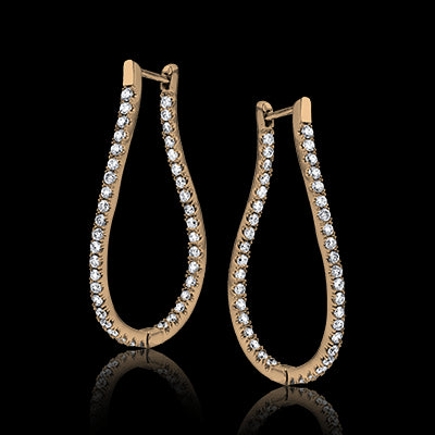 ZE208 Hoop Earring in 14k Gold with Diamonds