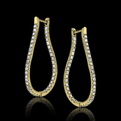 ZE208 Hoop Earring in 14k Gold with Diamonds