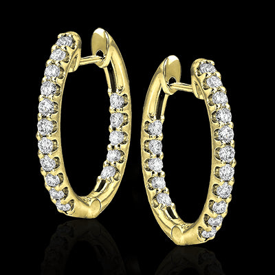 ZE221 Hoop Earring in 14k Gold with Diamonds