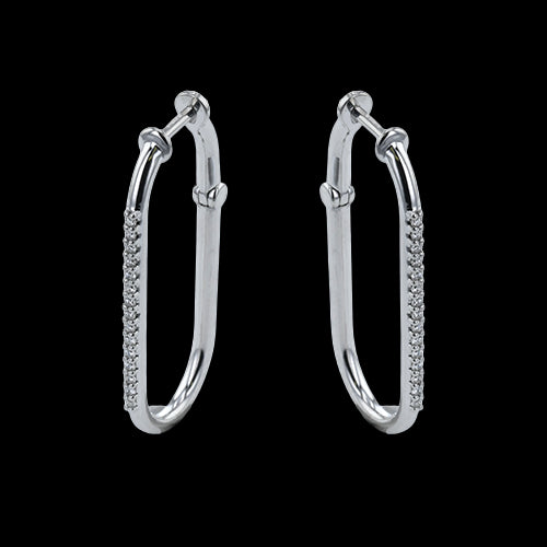 ZE857 Hoop Earring in 14k Gold with Diamonds