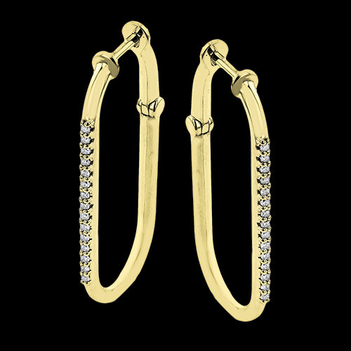 ZE857-Y Hoop Earring in 14k Gold with Diamonds