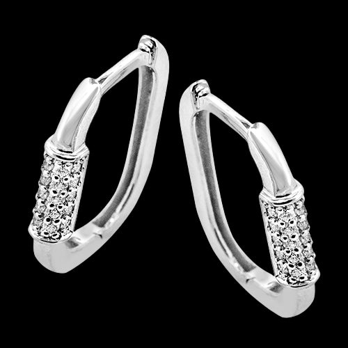 ZE891 Hoop Earring in 14k Gold with Diamonds