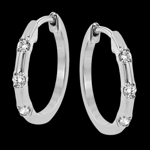 ZE896 Hoop Earring in 14k Gold with Diamonds