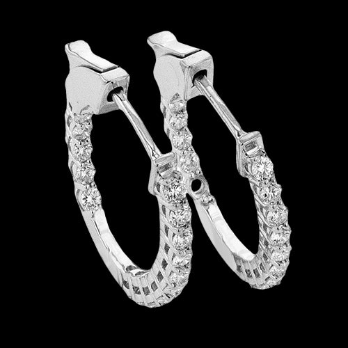 ZE907 Hoop Earring in 14k Gold with Diamonds