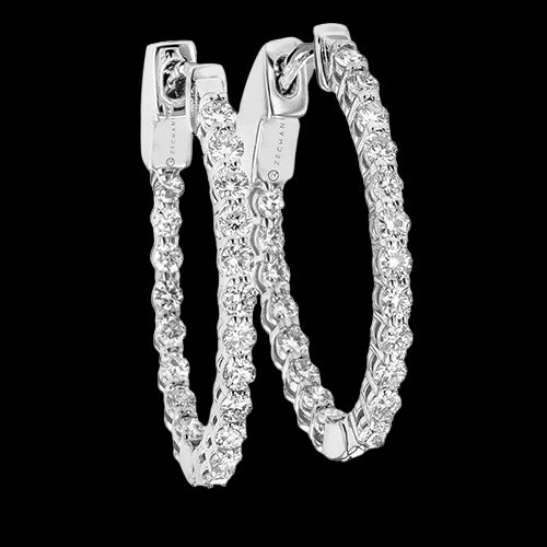 ZE908 Hoop Earring in 14k Gold with Diamonds