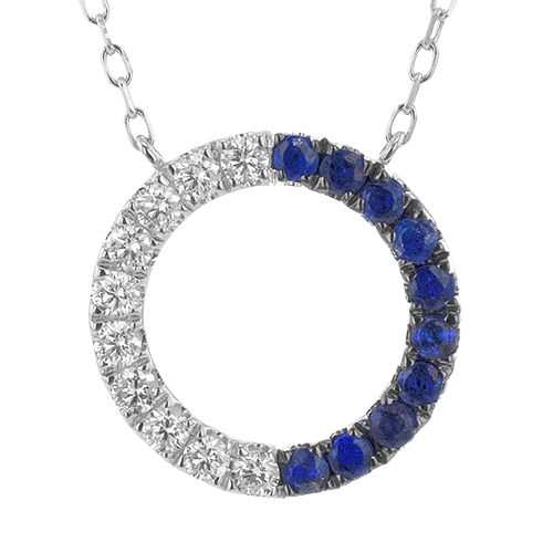 ZP1341 Color Pendant in 14k Gold with Diamonds