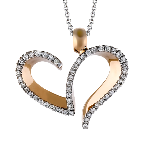 ZP354 Heart Pendant in 14k Gold with Diamonds