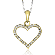 Pendentif cœur ZP600 en or 14 carats avec diamants