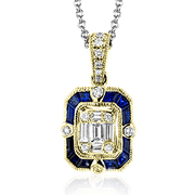 Pendentif ZP857 en or 14 carats avec diamants