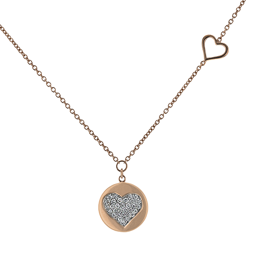 ZP914 Heart Pendant in 14k Gold with Diamonds