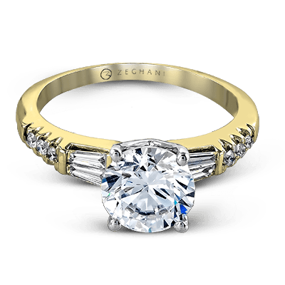 Bague de fiançailles ZR1032 en or 14 carats avec diamants