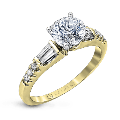 Bague de fiançailles ZR1032 en or 14 carats avec diamants