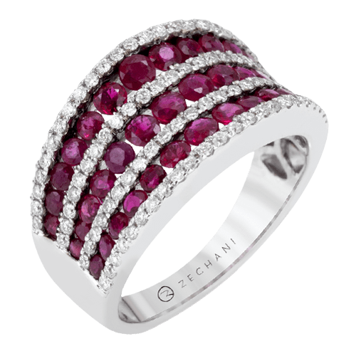 ZR1148 Color Ring in 14k Gold with Diamonds