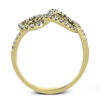 ZR1152 Bague main droite en or 14 carats avec diamants