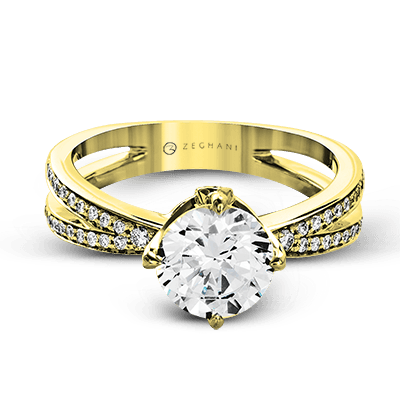 ZR1244 Engagement Ring in 14k Gold with Diamonds