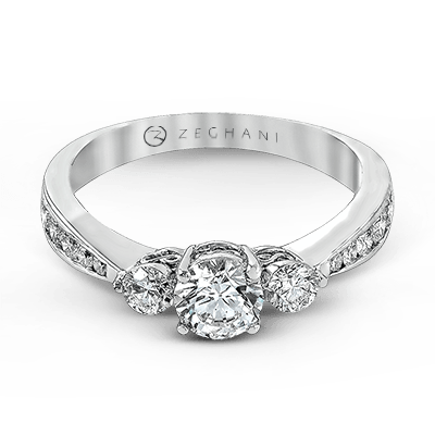 ZR126 Engagement Ring in 14k Gold with Diamonds