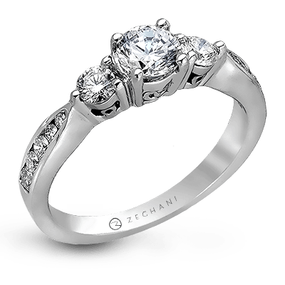 ZR126 Engagement Ring in 14k Gold with Diamonds