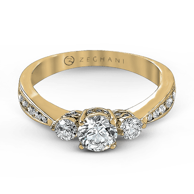 ZR126 Engagement Ring in 14k Gold with Diamonds