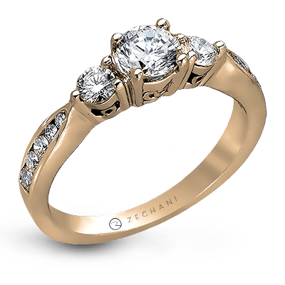 ZR126 Engagement Ring in 14k Gold with Diamonds