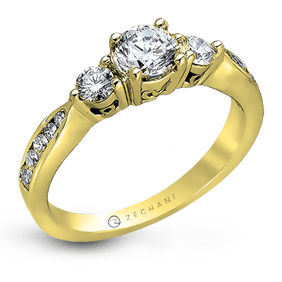 ZR126 Engagement Ring in 14k Gold with Diamonds
