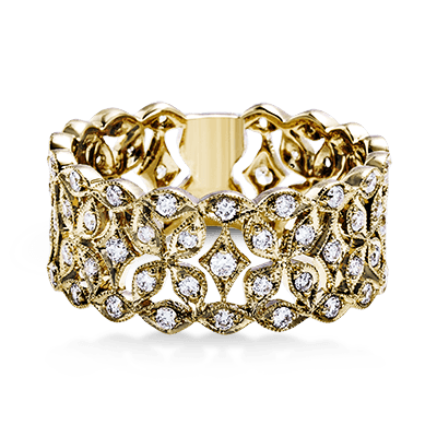 ZR1294 Bague main droite en or 14 carats avec diamants